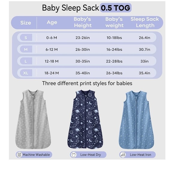 NWT Blue Space themed Baby Sleep Sack 6-12 months - Picture 8 of 8